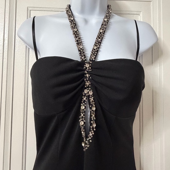 Jovani Elegant Black Halter Maxi Dress size 8 - Picture 3 of 9